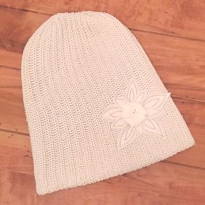 Slouch Beanie with Flower Accent